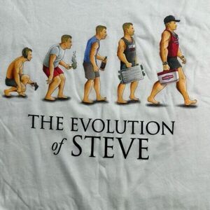 NWT FULL SEND White Short Sleeve Graphic Tee Shirt “Evolution of Steve” - 3XL
